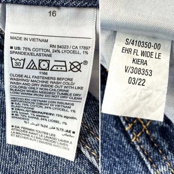 Old Navy Extra High Rise Sky-Hi Wide-Leg Jeans Women16 Stretch Retro Skater New - Picture 7 of 16